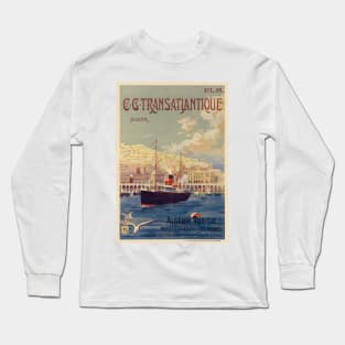 Transatlantique Alger Vintage Poster 1901 Long Sleeve T-Shirt